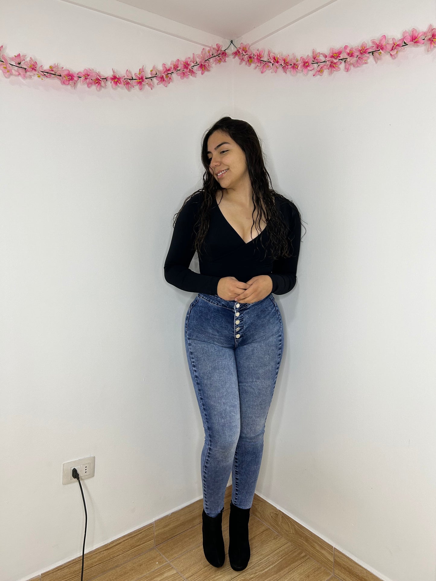 SKINNY BOTONES AZUL 🩵