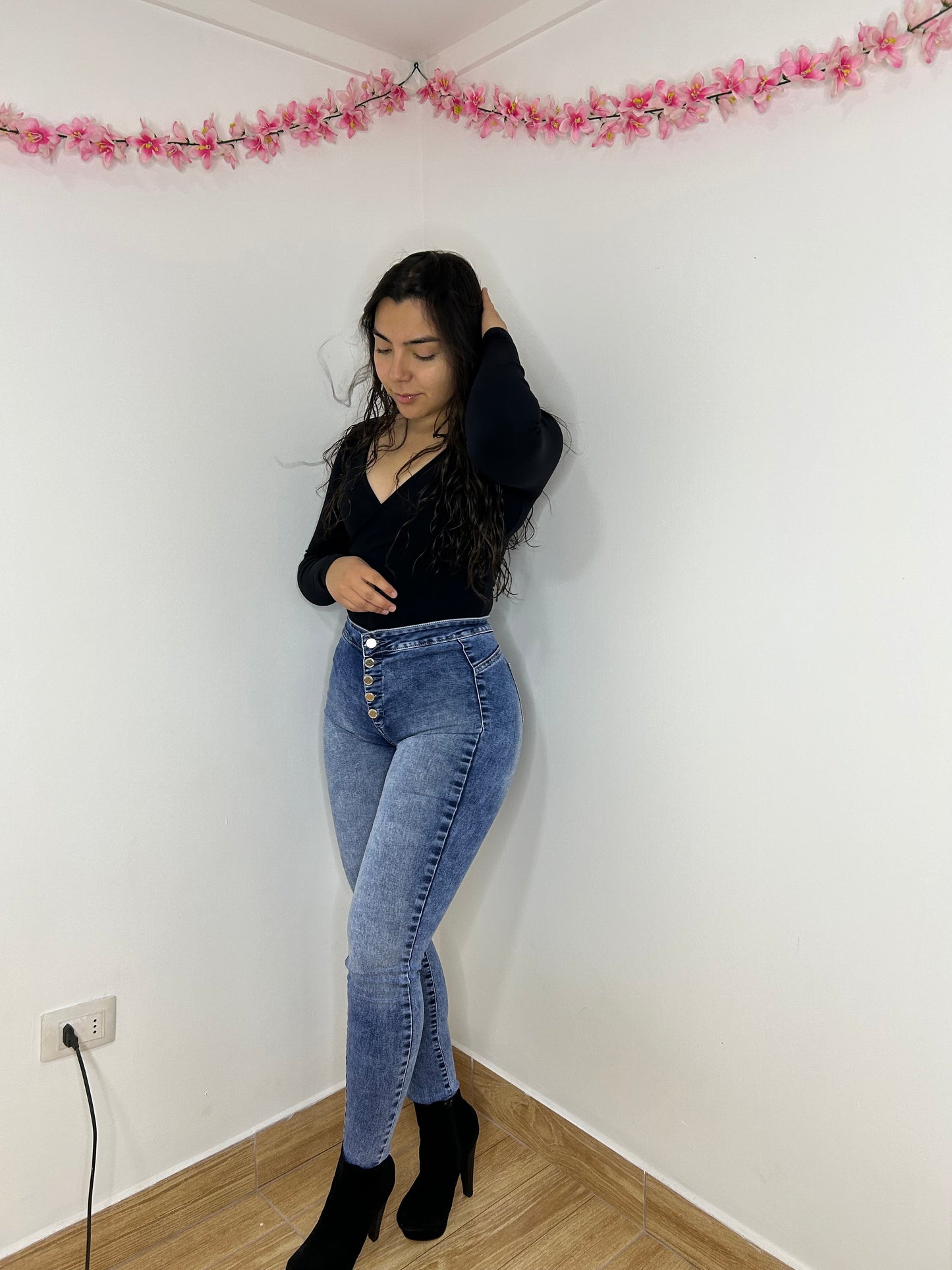 SKINNY BOTONES AZUL 🩵