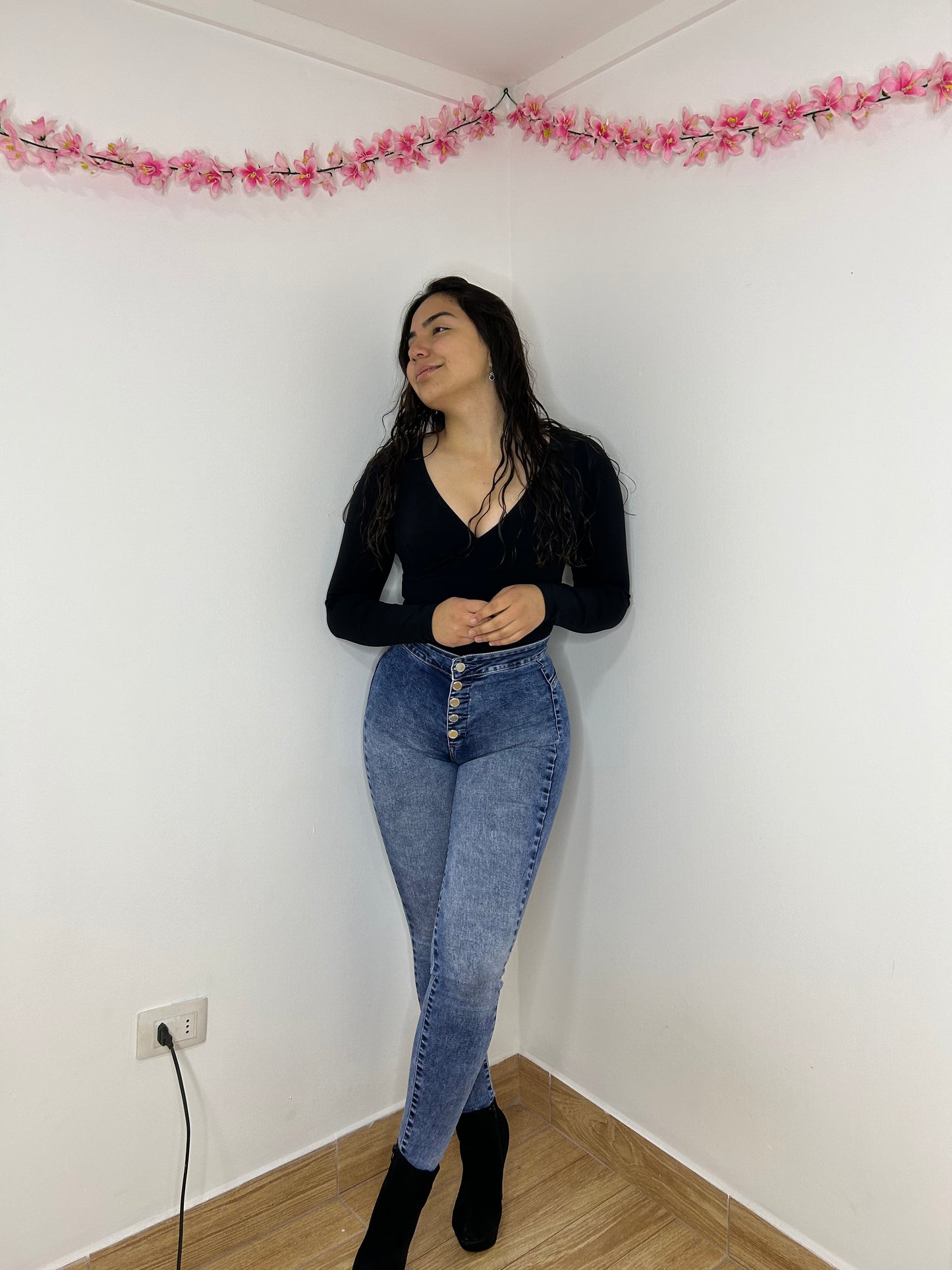 SKINNY BOTONES AZUL 🩵