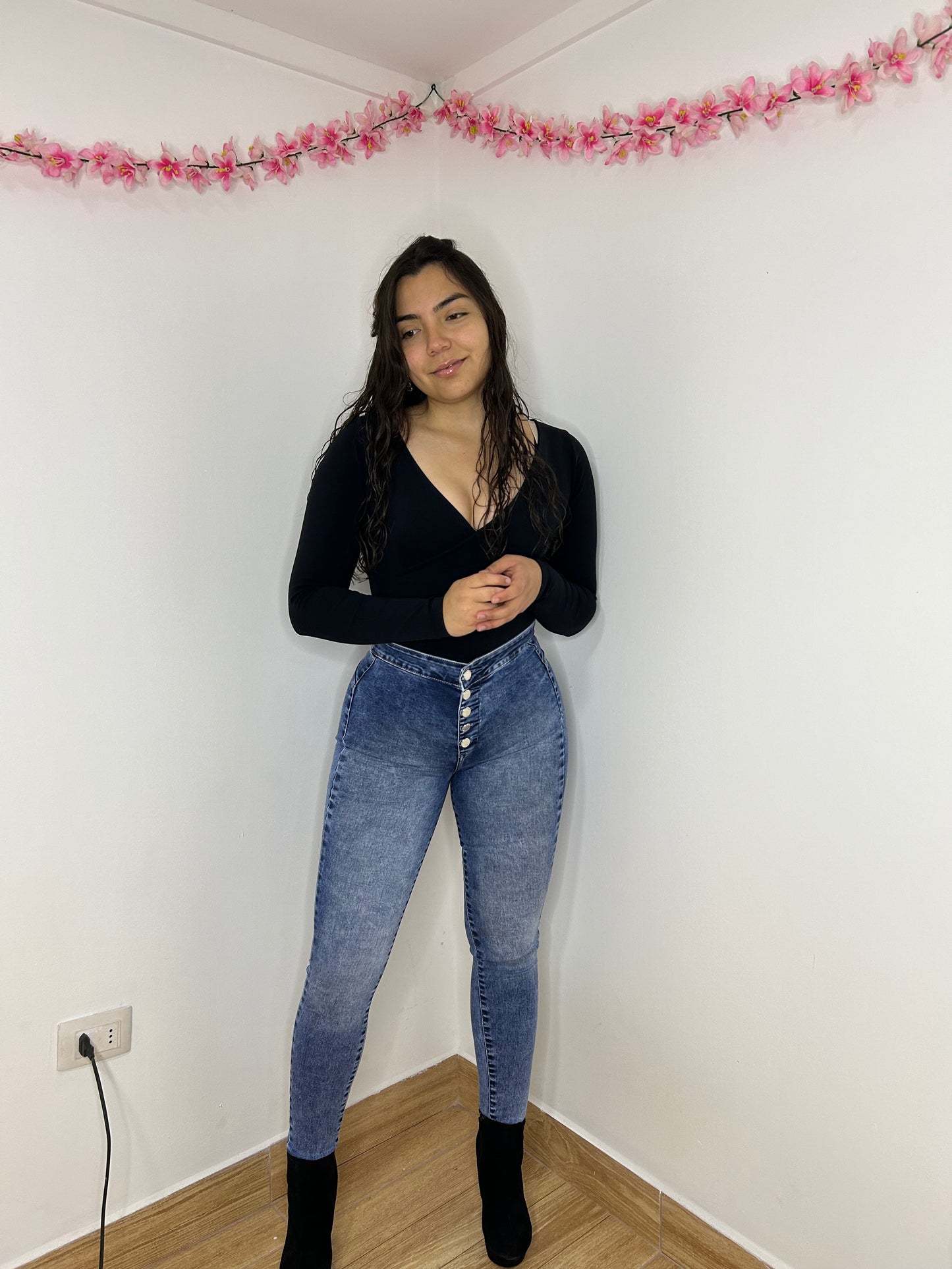 SKINNY BOTONES AZUL 🩵