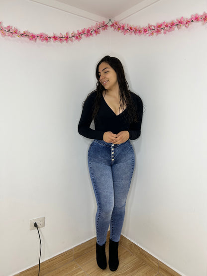 SKINNY BOTONES AZUL 🩵