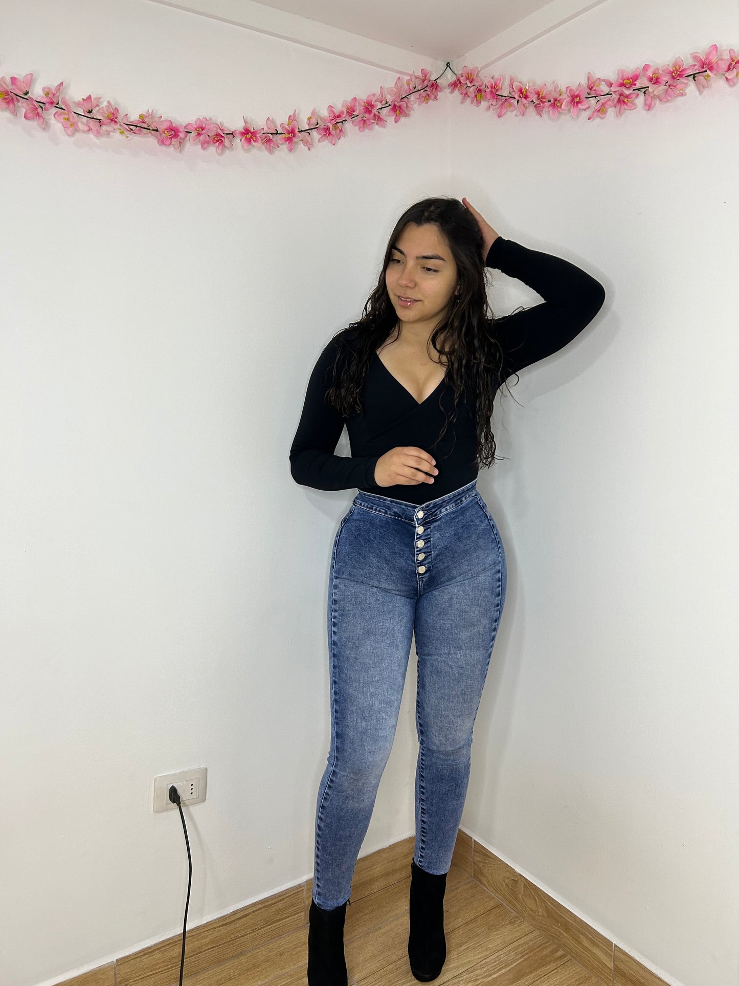 SKINNY BOTONES AZUL 🩵